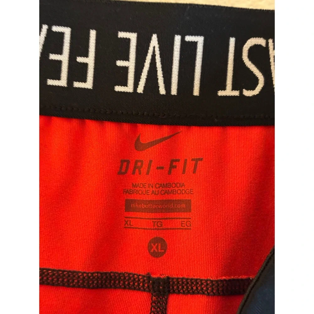 Nike Dri-FIT Leggings mens XL‎ Red Black Dotted Fast Live Fearless Tights